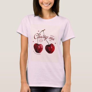 Camiseta Gráfica Vintage "Cereja Fresca"