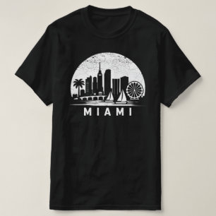 Camiseta Gráfica Vintage da Silhueta de Miami - Pa