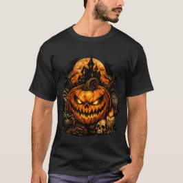 Camiseta Gráfica Vintage de Abóbora de Halloween