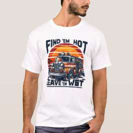 Camiseta Gráfica Vintage de Caminhão de Bombeiros