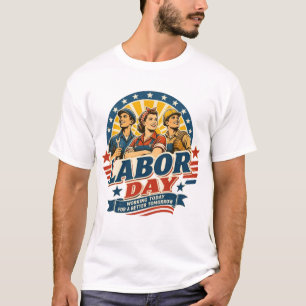Camiseta Gráfica Vintage do Dia do Trabalhador Ame