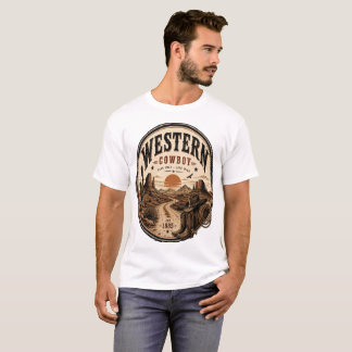 Camiseta Gráfica Vintage do Oeste Americano Rota 6