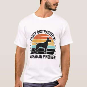 Camiseta Gráfica Vintage Doberman Pinscher Pôr do