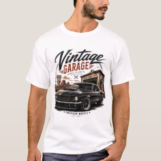 Camiseta Gráfica Vintage Mustang Route 66 Garage P