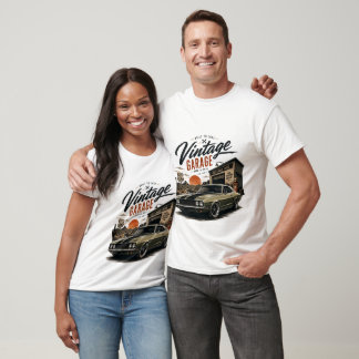 Camiseta Gráfica Vintage Mustang Route 66 Garagem