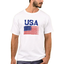 Camiseta Gráfica Vintage Patriótica com a Bandeira