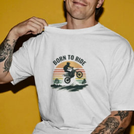 Camiseta Gráfica Vintage Sunset para Motociclista 