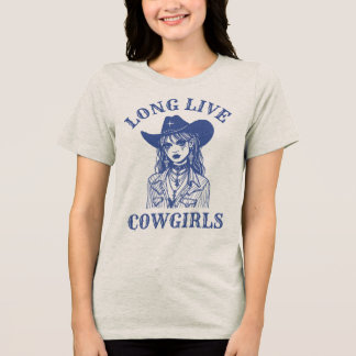 Camiseta Gráfica Vintage Western 'Long Live Cowgir