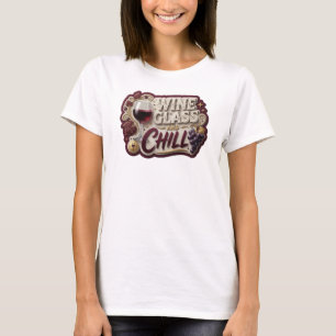 Camiseta Gráfica Witty Gold TAÇA DE VINHO E RELAXE