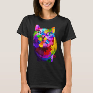 Camiseta Gráfico 1 de Gatos Adoráveis Coloridos