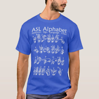 Camiseta Gráfico alfabético de linguagem de sinais ASL Amer