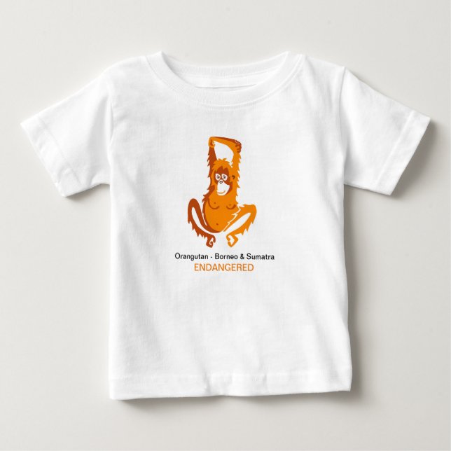 Camiseta Gráfico animal ameaçado de corte - ORANGUTAN (Frente)