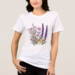 Camiseta Gráfico Botânico de Flor Silvestre