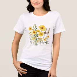 Camiseta Gráfico Botânico de Flor Silvestre