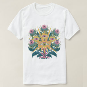 Camiseta Gráfico Botânico Oculto Mágico para roupa preta