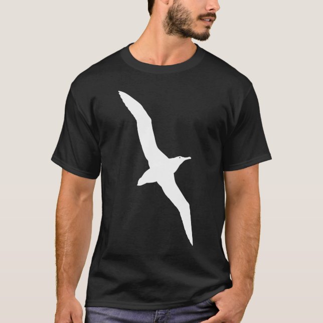 Camiseta Gráfico branco do albatroz em vôo (Frente)