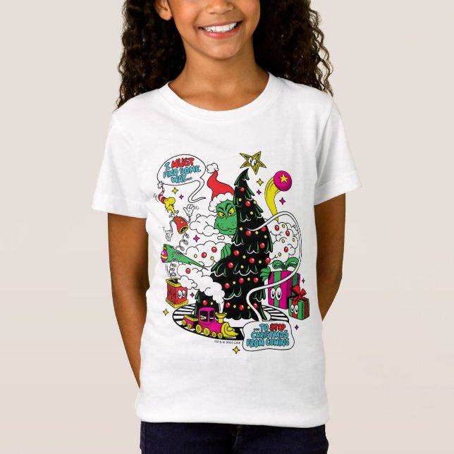 Camiseta Gráfico Colorido de Natal do Grinch (Frente)