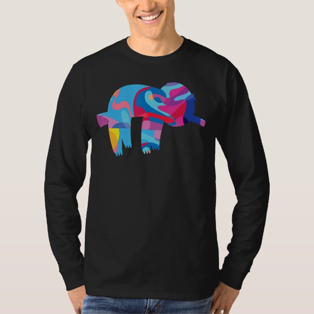 Camiseta Gráfico Colorido de Roupas (Frente)