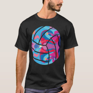 Camiseta Gráfico Colorido de Voleibol