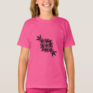 Camiseta Gráfico com uma marca de planta elegante preta Wow