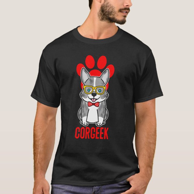 Camiseta Gráfico Corgeek Corgi Blue Merle (Frente)
