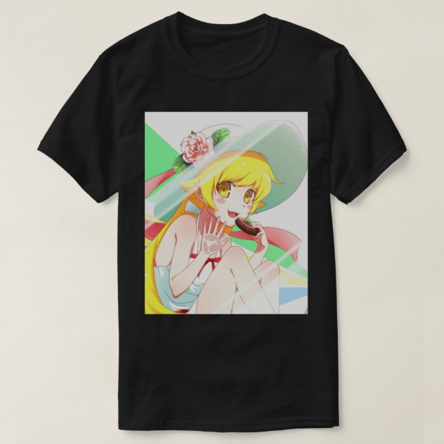 Camiseta Gráfico da Anime Vampire Girl Shinobu Waifu (Frente do Design)