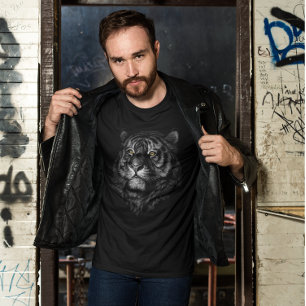 Camiseta Gráfico da Cabeça de Tigre Artístico