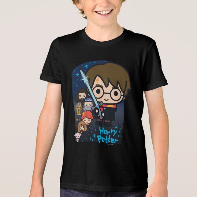 Camiseta Gráfico da Câmara dos Segredos do Cartoon Harry Po (Frente)