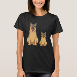Camiseta Gráfico da família de cães german shepherd para ho