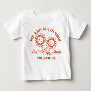 Camiseta Gráfico da Flor Retro Feliz