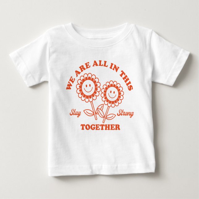 Camiseta Gráfico da Flor Retro Feliz (Frente)