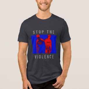 Camiseta Gráfico da Guerra Negra Vermelha Azul
