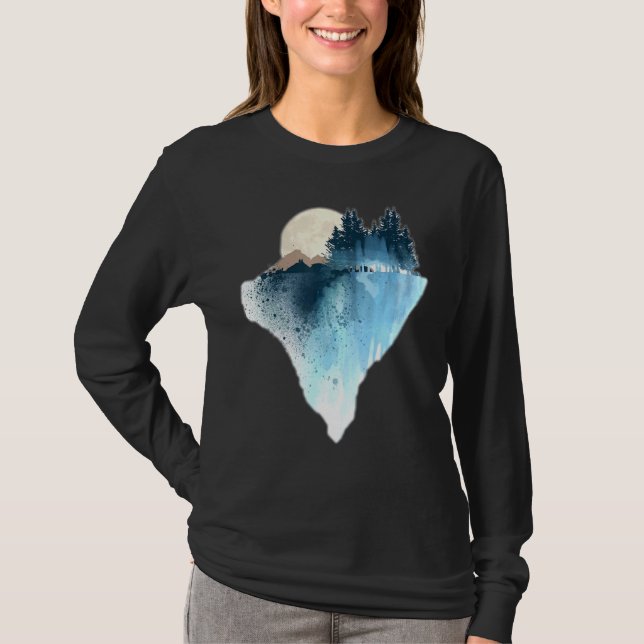 Camiseta Gráfico da Lua Natureza Design da Lua (Frente)