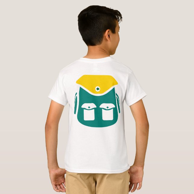 Camiseta Gráfico da mochila de acampamento (Parte Traseira Completa)