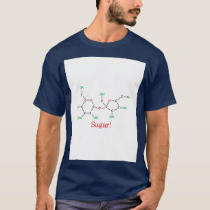 Camiseta Gráfico da Molécula de Açúcar