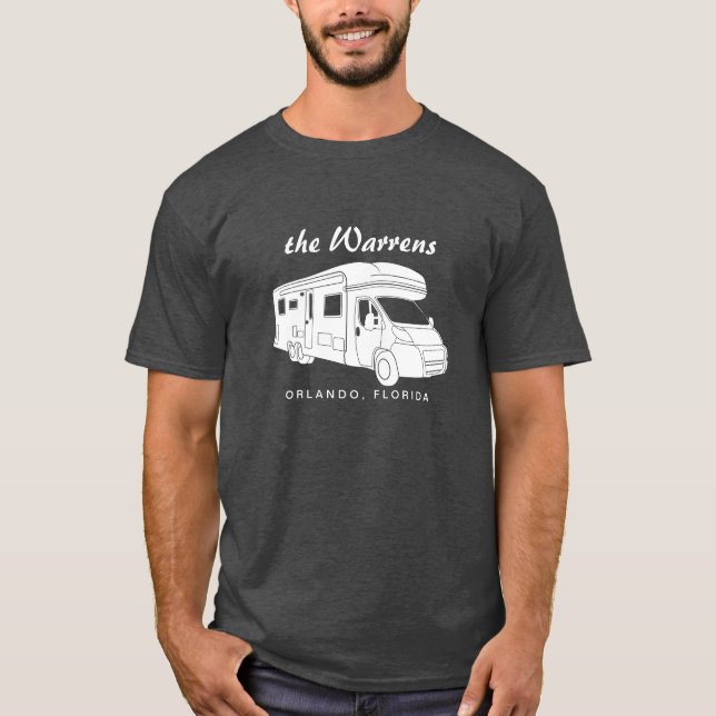 Camiseta Gráfico da silhueta da classe C Motorhome (Frente)