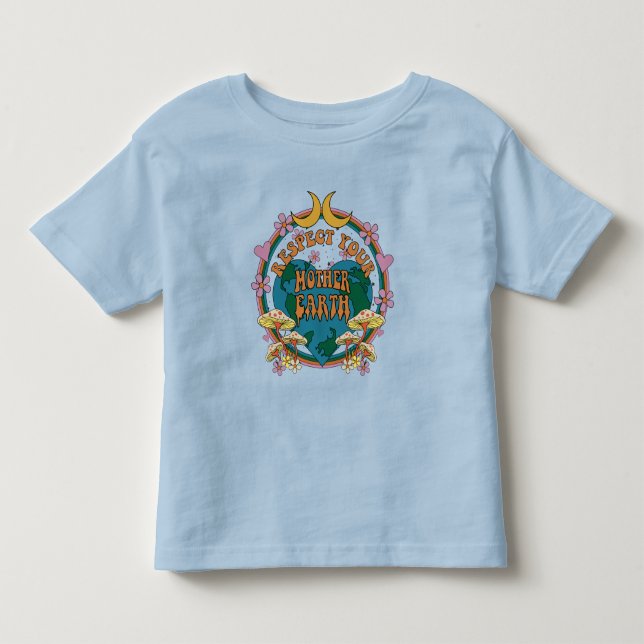 Camiseta Gráfico da Terra-Mãe Retro dos anos 70 (Frente)
