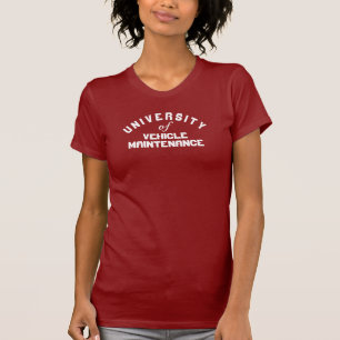 Camiseta Gráfico da Universidade de Manutenção de Veícu