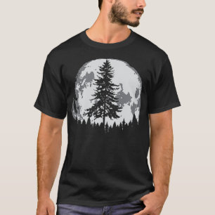 Camiseta Gráfico da Vintagem da Árvore de Pinheiros Minim
