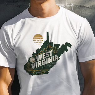 Camiseta Gráfico da Virgínia Ocidental Viagem Icônica Ocide
