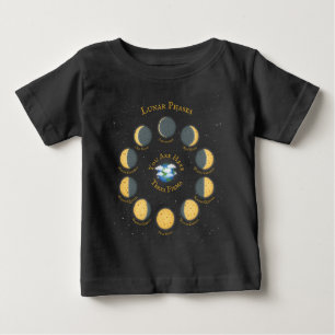 Camiseta Gráfico das Fases Lunares Queirosas