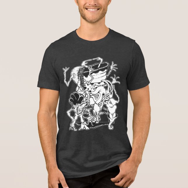 Camiseta Gráfico de Abstrato de Arranque Surreal (Frente)