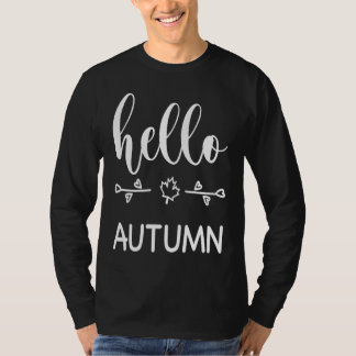 Camiseta gráfico de Ação de Graças Olá Outono Com Um Coraçã