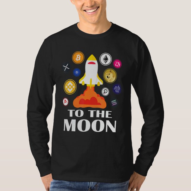 Camiseta Gráfico De Ações De Negociação Criptomoeda Para A  (Frente)