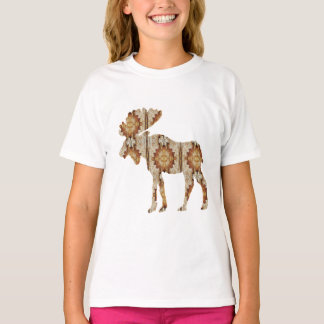 Camiseta Gráfico de Alce Amarelo para Crianças