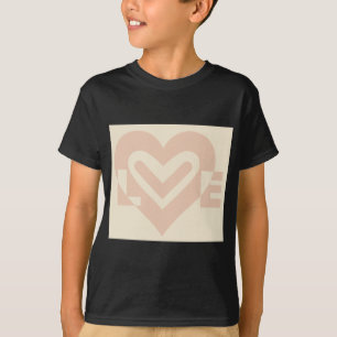 Camiseta Gráfico de Amor Bonito em bege