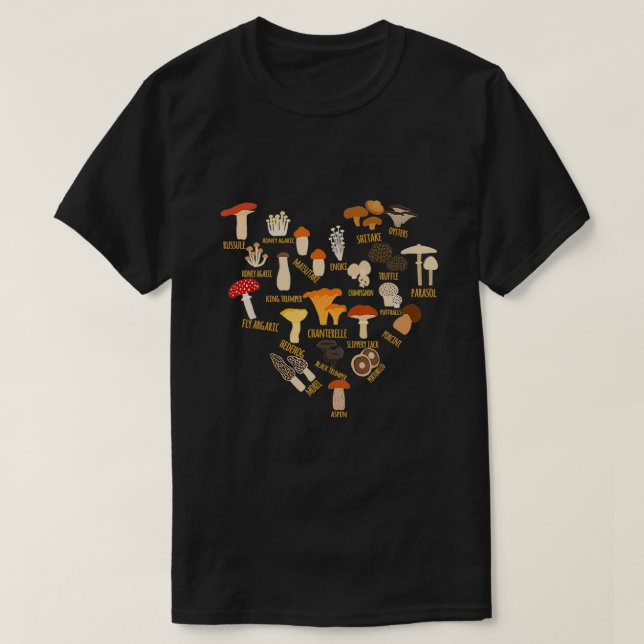 Camiseta Gráfico de Amor Cardíaco Forjado por Mogia Fungi (Frente do Design)