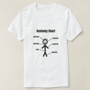 Camiseta Gráfico de Anatomia do Stickman