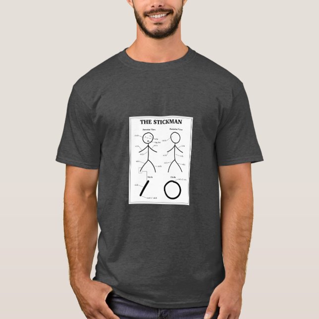 Camiseta Gráfico de Anatomia Stickman (Frente)