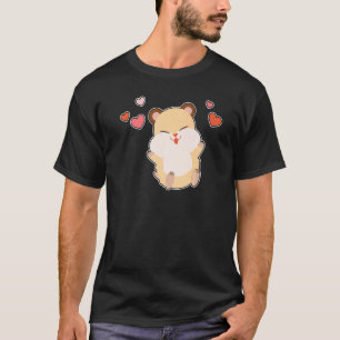 Camiseta Gráfico de Animais de Companhia de Hamster Cortado